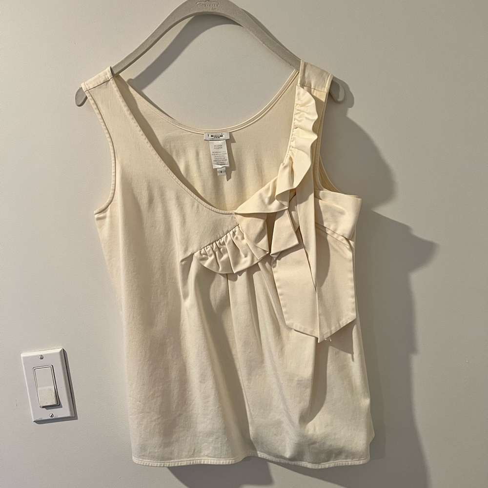 Kate Spade Ivory Ruffle Tank Sz. S *EUC $198+tax retail
